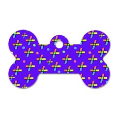 Abstract Background Cross Hashtag Dog Tag Bone (Two Sides) from ZippyPress Back