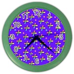 Abstract Background Cross Hashtag Color Wall Clock