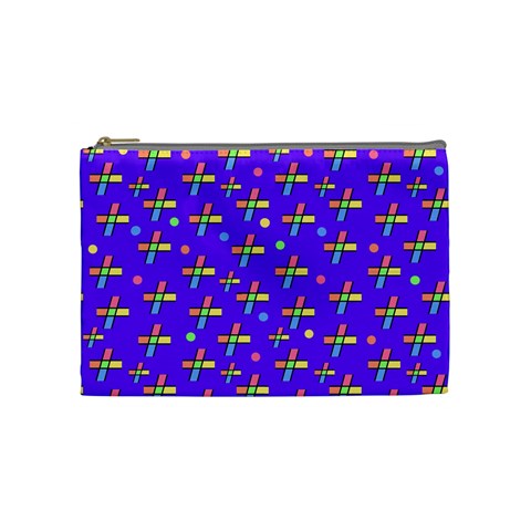 Abstract Background Cross Hashtag Cosmetic Bag (Medium) from ZippyPress Front