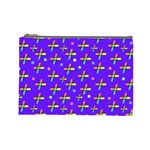 Abstract Background Cross Hashtag Cosmetic Bag (Large)