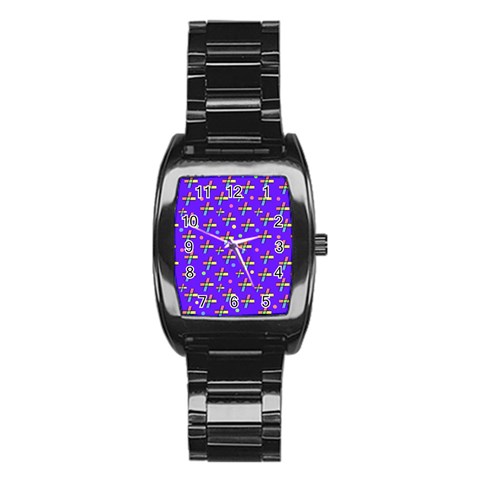 Abstract Background Cross Hashtag Stainless Steel Barrel Watch from ZippyPress Front