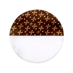 Abstract Background Cross Hashtag Classic Marble Wood Coaster (Round) 