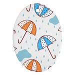 Rain Umbrella Pattern Water Ornament (Oval)