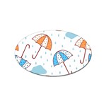 Rain Umbrella Pattern Water Sticker (Oval)
