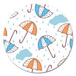 Rain Umbrella Pattern Water Magnet 5  (Round)