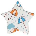 Rain Umbrella Pattern Water Star Ornament (Two Sides)