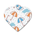 Rain Umbrella Pattern Water Dog Tag Heart (One Side)