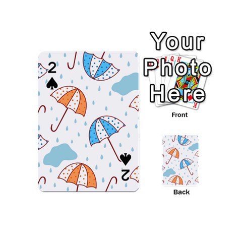 Rain Umbrella Pattern Water Playing Cards 54 Designs (Mini) from ZippyPress Front - Spade2