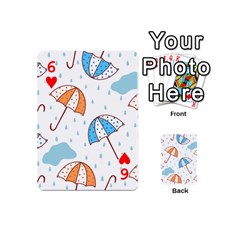 Rain Umbrella Pattern Water Playing Cards 54 Designs (Mini) from ZippyPress Front - Heart6