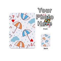 Rain Umbrella Pattern Water Playing Cards 54 Designs (Mini) from ZippyPress Front - Heart7