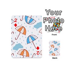 Rain Umbrella Pattern Water Playing Cards 54 Designs (Mini) from ZippyPress Front - Diamond2