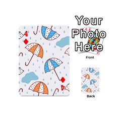 Rain Umbrella Pattern Water Playing Cards 54 Designs (Mini) from ZippyPress Front - Diamond4