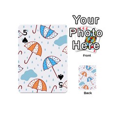 Rain Umbrella Pattern Water Playing Cards 54 Designs (Mini) from ZippyPress Front - Spade5