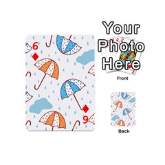 Rain Umbrella Pattern Water Playing Cards 54 Designs (Mini) from ZippyPress Front - Diamond6