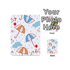 Rain Umbrella Pattern Water Playing Cards 54 Designs (Mini) from ZippyPress Front - Diamond7
