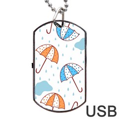 Rain Umbrella Pattern Water Dog Tag USB Flash (Two Sides) from ZippyPress Back