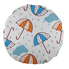 Rain Umbrella Pattern Water Large 18  Premium Round Cushions from ZippyPress Front