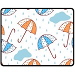 Rain Umbrella Pattern Water Two Sides Fleece Blanket (Medium)