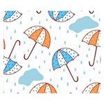 Rain Umbrella Pattern Water Premium Plush Fleece Blanket (Small)