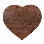 Rain Umbrella Pattern Water Heart Wood Jewelry Box