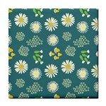 Drawing Flowers Meadow White Tile Coaster