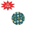 Drawing Flowers Meadow White 1  Mini Buttons (10 pack) 