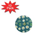 Drawing Flowers Meadow White 1  Mini Magnet (10 pack) 