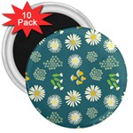 Drawing Flowers Meadow White 3  Magnets (10 pack) 