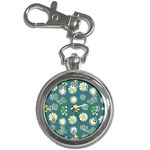 Drawing Flowers Meadow White Key Chain Watches