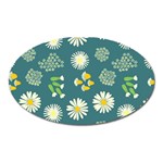 Drawing Flowers Meadow White Oval Magnet