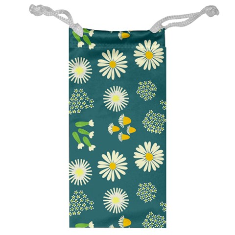 Drawing Flowers Meadow White Jewelry Bag from ZippyPress Front