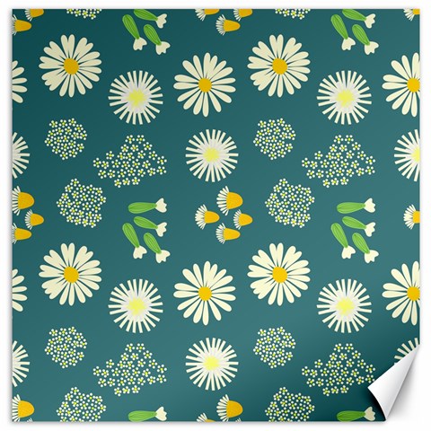 Drawing Flowers Meadow White Canvas 20  x 20  from ZippyPress 19 x19.27  Canvas - 1