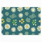 Drawing Flowers Meadow White Large Glasses Cloth (2 Sides)