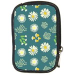 Drawing Flowers Meadow White Compact Camera Leather Case