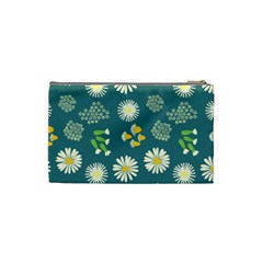 Drawing Flowers Meadow White Cosmetic Bag (Small) from ZippyPress Back