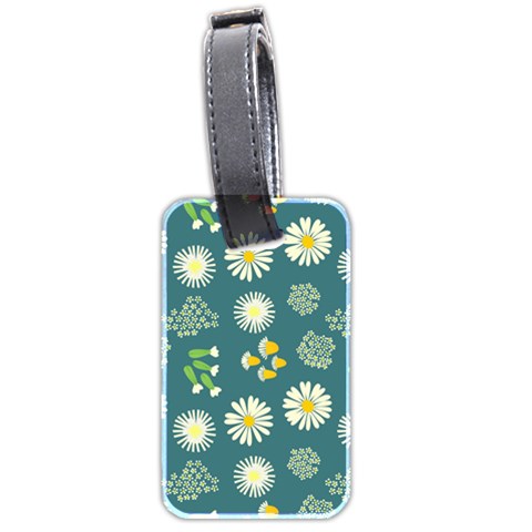 Drawing Flowers Meadow White Luggage Tag (two sides) from ZippyPress Front