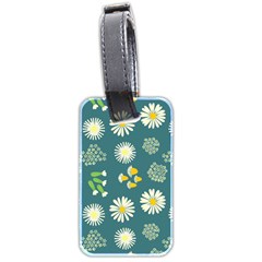 Drawing Flowers Meadow White Luggage Tag (two sides) from ZippyPress Back