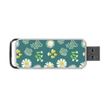 Drawing Flowers Meadow White Portable USB Flash (One Side)