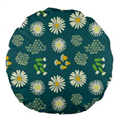 Drawing Flowers Meadow White Large 18  Premium Round Cushions from ZippyPress Front