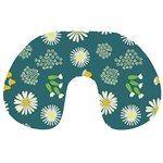 Drawing Flowers Meadow White Travel Neck Pillow