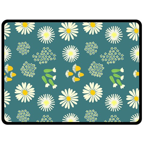 Drawing Flowers Meadow White Two Sides Fleece Blanket (Large) from ZippyPress 80 x60  Blanket Front
