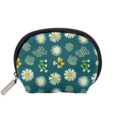 Drawing Flowers Meadow White Accessory Pouch (Small) from ZippyPress Front