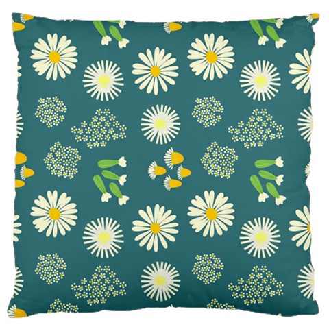 Drawing Flowers Meadow White Large Premium Plush Fleece Cushion Case (One Side) from ZippyPress Front