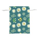 Drawing Flowers Meadow White Lightweight Drawstring Pouch (L)