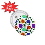 Bloom Plant Flowering Pattern 1.75  Buttons (100 pack) 