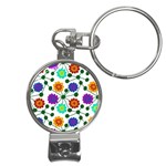Bloom Plant Flowering Pattern Nail Clippers Key Chain