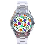 Bloom Plant Flowering Pattern Stainless Steel Analogue Watch