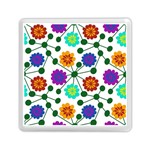 Bloom Plant Flowering Pattern Memory Card Reader (Square)