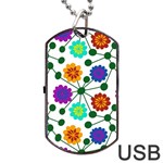 Bloom Plant Flowering Pattern Dog Tag USB Flash (One Side)