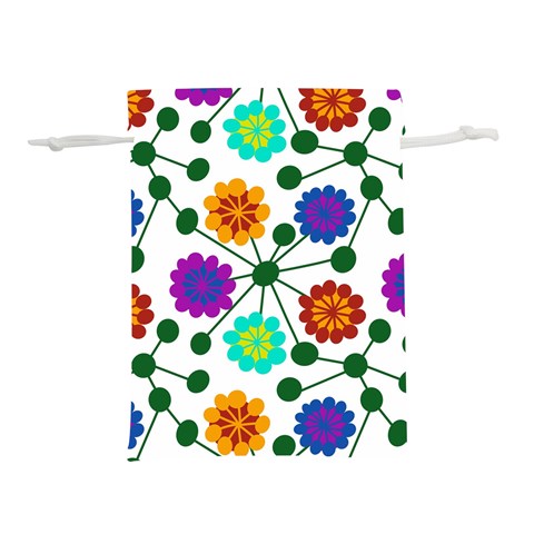 Bloom Plant Flowering Pattern Lightweight Drawstring Pouch (S) from ZippyPress Front